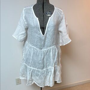 Joie White Linen Mini Dress/Cover-up